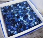 Blue Agate Coffee Table Top, Agate Stone Sofa Center Table, Home Decors 18"x18"