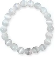 [Enchanted Therapist] Reiki Infused Selenite Bracelet, Energy Bracelet, Reiki Gift, Reiki bracelets, Reiki jewelry, Gemstone bracelets, Crystal bracelets, 7 inches, Crystal, selenite