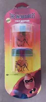 The Incredibles 2 Pack Pencil Sharpeners & Cut Out Bookmark Disney Pixar Sealed