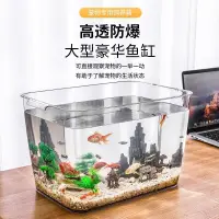 在飛比找蝦皮購物優惠-塑膠魚缸  塑膠魚缸 超白透明水族箱仿玻璃亞克力桌面彎生態鬥