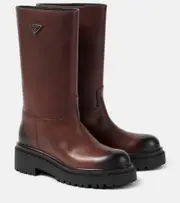 [Prada] Prada Logo leather boots AU 6 brown