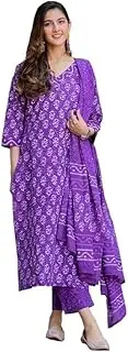 [Sambhav Quilt Hub] Women's Rayon Blend Printed Straight Kurta with Pant & Dupatta| Kurta Set | Ethnic Set | Dupatta Set