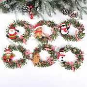 6pcs Christmas wreath pendant Christmas tree ornaments