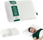 The White Willow Orthopedic Memory Foam King Size Neck & Back Support Sleeping Bed Pillow (24" L x 15" W x 5" H) -Off White, Pack of 1