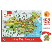 China Illustrated Map Wooden Jigsaw Puzzle for Children and Adults - 152-Piece