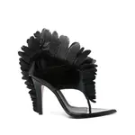 [Alexander Mcqueen] Alexander Mcqueen 110mm Feathered Sandals 38 IT BLACK