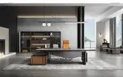 ARIVAN Executive Office Desk 2.4M With Return Brown Walnut Colour MYDEAL