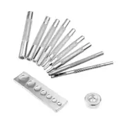 11x/Set Punch Buttons Set with Base Die Punch Snap Kit for Install Rivet Button