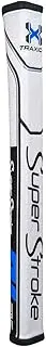 SuperStroke Traxion Pistol GT 1.0 Putter Grip | Improves Feedback and Tack, Enhances Feel and Comfort, No-Taper Technology, 10.50” in Length, Weighs 83g | Black/White/Blue
