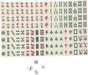 ifundom Portable Mahjong Tiles Set Mini Chinese Mahjong for Travel Party Game Accessory