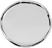 Cabilock Ceramic Jewelry Plate Trinket Dish Tray for Earring Lipstick Ring Holder Home Decorative Tray Silver Round Storage Organizer