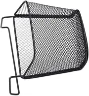 FUNNETOYU Hanging Office Organizer Basket Multifunctional Storage Container for Desk Space Saving Notebook Holder Black Wall Hanging for Pens and Office Supplies
