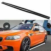 Black side skirt fits for BMW 5 Series F10 10-17 ABS side beam carbon fiber look