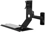 Monitor Arm Single Arm Black Monitor Stand Arm with Engineered Tray Non-Folding Monitor Mount