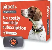PitPat Dog GPS Tracker - No Subscription Required - Suitable for All Dogs and Fits All Collars - Smart Activity Tracker, Satellite Tracking with Unlimited Range (Black)