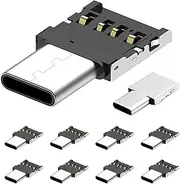 USB C to USB Adapter, 10 Pack Miniest USB C to A Male to Female Adapter, Hidden and Slim Converter Adapter for USB Cable.