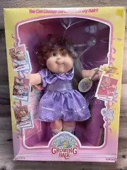 Cabbage Patch Kids With Growing Hair 1987 Purple Dress NIB