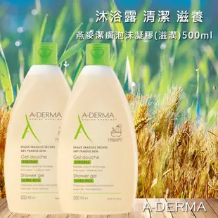 艾芙美 燕麥潔膚泡沫凝膠(滋潤) 500ml A-DERMA 法國最新包裝 2入組