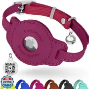 CollarDirect Airtag Cat Colar with QR Tag and Bell - Leather Cat Collar with