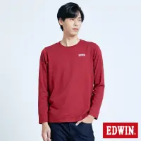 在飛比找momo購物網優惠-【EDWIN】男裝 塗鴉系列 蠟筆LOGO長袖T恤(朱紅色)