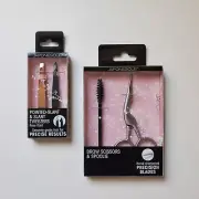 Japonesque Tweezer Duo Slant & Point Eyebrow Stainless Tweezers Scissors Spoolie