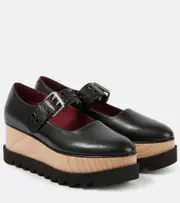 [Stella McCartney] Stella McCartney Elyse Eco Alter Mat leather platform sneakers AU 8 black