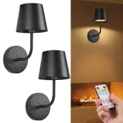 LED Wireless Wall Lamp Set of 2, with 5600mAh Rechargeable Battery Powered Wa...