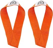 EliteFTS Old School Wrist Straps Orange - Olympic Lifting Straps for Weightlifting, Snatch, Clean, Powerlifting, Strongman, Deadlifts - Durable Cotton with Reinforced Stitching