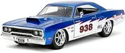 Big Time Muscle 1:24 1970 Plymouth Roadrunner Die-Cast Car, Toys for Kids and Adults(Candy Blue/White)