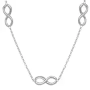 Multi Infinity Link Necklace In Sterling Silver, 18"