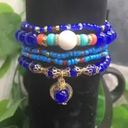 5 PC Handmade Bohemian Beaded Stackable Stretch Bracelet Set New Free Ship 9502