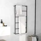 vidaXL Towel Rack Black 60x10x116 cm Steel HEE