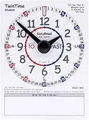 EasyRead Time Teacher TwinTime Double-Sided Learn The Time Student Card #ERSC-WO