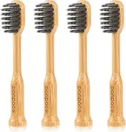 PONPACE Bamboo Electric Toothbrush Replacement Heads Compatible with Laifen, Soft Charcoal Infused Bristles