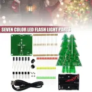 3D LED Flashing Christmas Tree Circuit Kit Glitter Electronic Learning Set DIY
