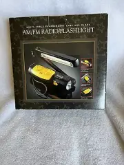 Sport AM/FM Radio Clock Torch Flashlight (Lamp) Black Yellow Adjust Lamp Vintage