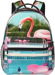 Travel Backpack,Double Layers Lightweight Fashion Casual Laptop Backpack For For Men And Women Floral Flower Rose Pink