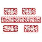 Table Runner Heat-Resistant Heart Pattern Polyester Love Heart Red Lace Table