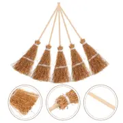 5Pcs Mini Hand-woven Broom Dollhouse Decor Broom for Scale Models