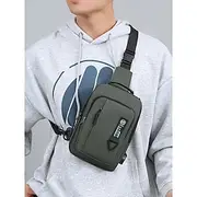 Men's Waterproof Crossbody Sling Bag with USB Charging Port – Outdoor Travel Shoulder Bag with Multi-Pockets