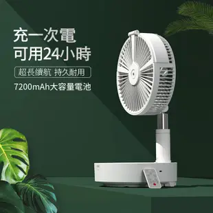 【台灣現貨新升級】可遙伸縮風扇 落地風扇 水冷扇 USB充電風扇 迷你便攜折疊風扇 加濕補水噴霧風扇 (7.4折)