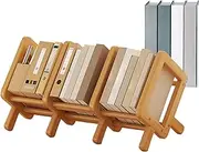 Desktop Shelf, Wooden Tilting Bookshelf Rack, Adjustable Bookstand, Multifunctional Space Saving Organization for Home Library Student Study Table Coffee Table