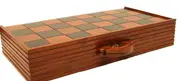 Luxury Teak Chess Board with Folding Case – Fits 20cm High Chess Pieces for Easy Storage &amp; Travel