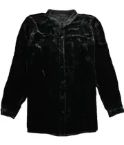 Eileen Fisher Womens Mandarin Collar Button Down Blouse
