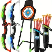 Kids L.E.D Bow And Arrow Playset With Targets And Quivers Set For 2