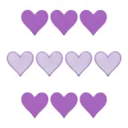 Hearts Patches Purple Iron-On Patch Sew Embroidered 2.8 x 2.68 Inch 10Pcs