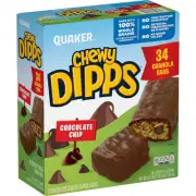 Quaker Chewy Dipps Granola Bars, Chocolate Chip (34 Count)