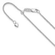 22 Inch 10K White Gold Adjustable 1.35mm Wheat Chain