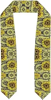 [SKKNT] Bees Sunflowe Print Graduation Shawl Stole For Academic Commencements Honor Sash Congratulations Gift