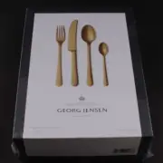 Georg Jensen, Copenhagen Cutlery / Flatware Set. Stainless Steel / Gold PVD